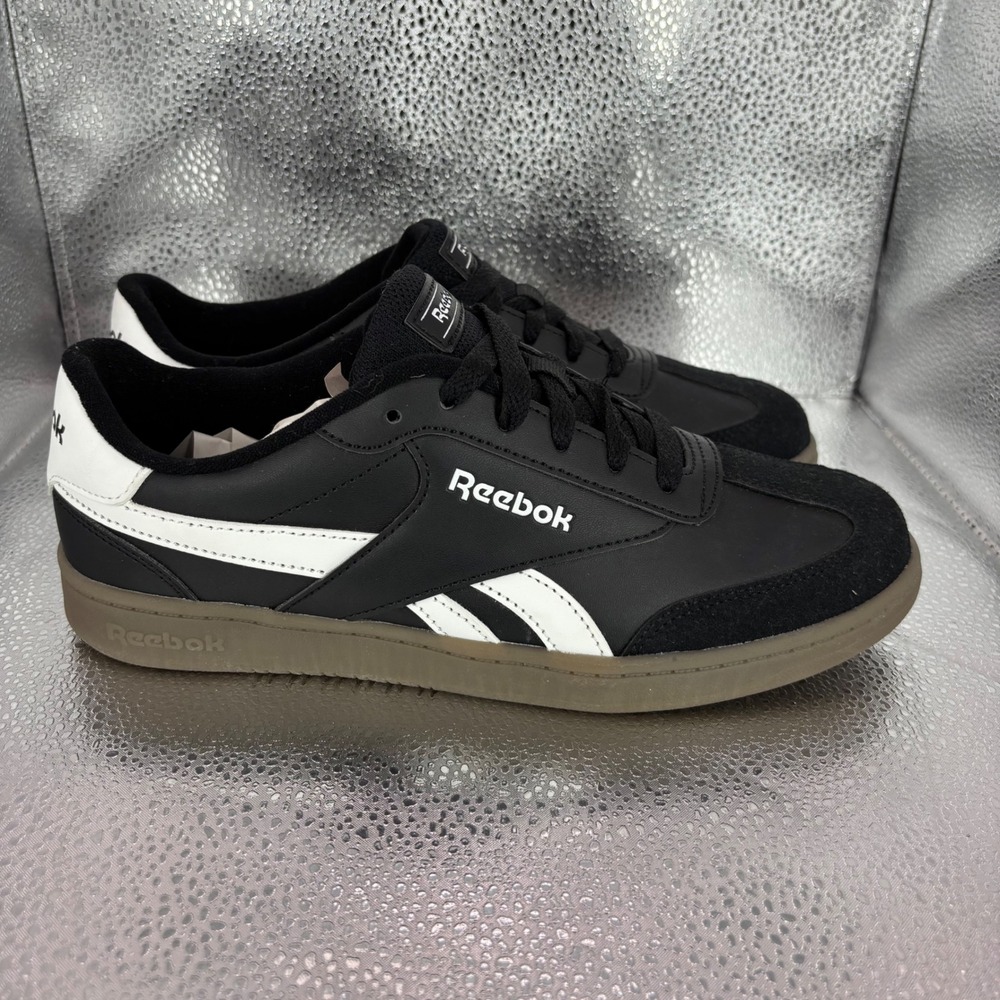 Reebok Club C Revenge Mens 6 Black White Gum Sole Sneakers Low Top Shoes - Picture 1 of 7